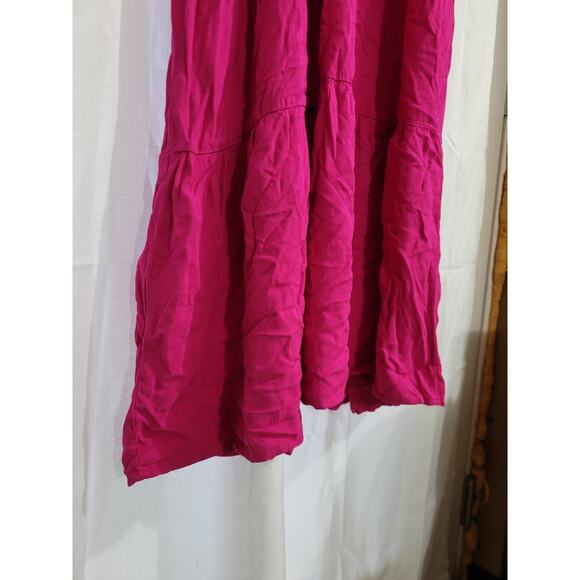 Womens XL Elbow Sleeve Cinch Waist Woven Maternity Dress, Rose Topiary by Ingrid - Picture 6 of 8